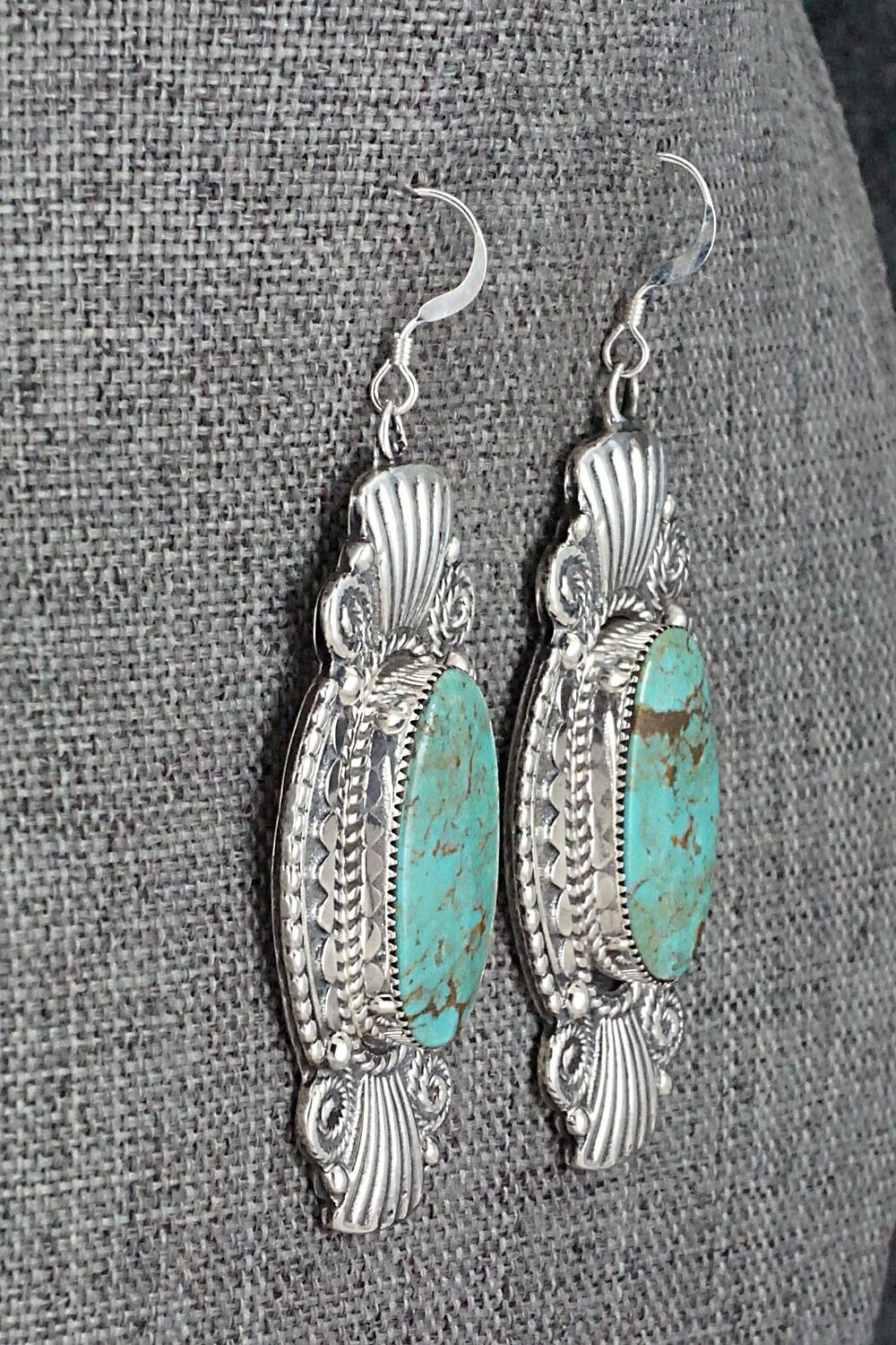 Turquoise and Sterling Silver Earrings - Irvin Tsosie