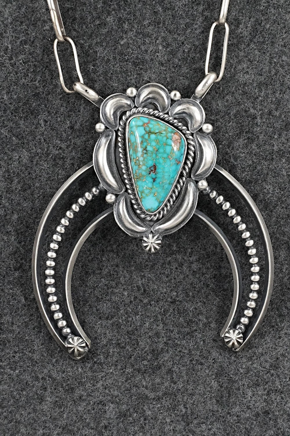 Turquoise & Sterling Silver Necklace - Raymond Delgarito