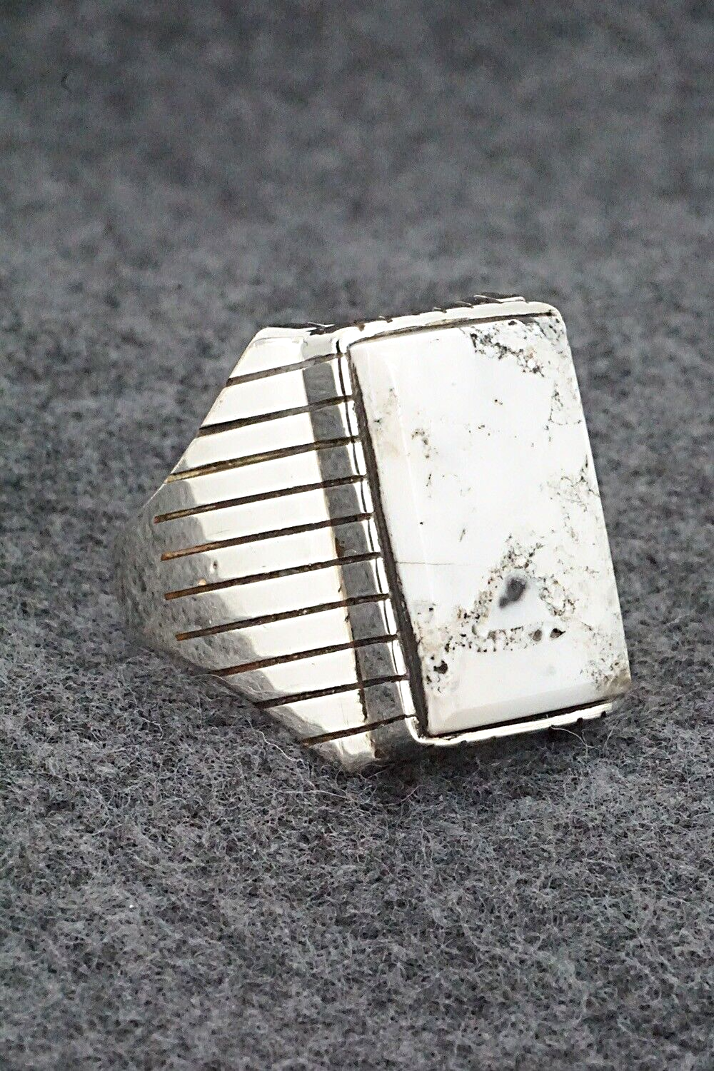 White Buffalo & Sterling Silver Ring - Trevor Jack - Size 12.75