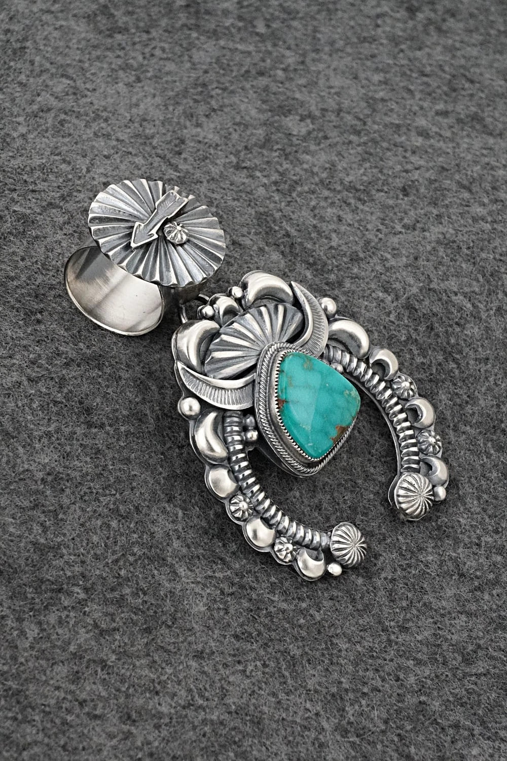 Turquoise & Sterling Silver Pendant - Delbert Gordon