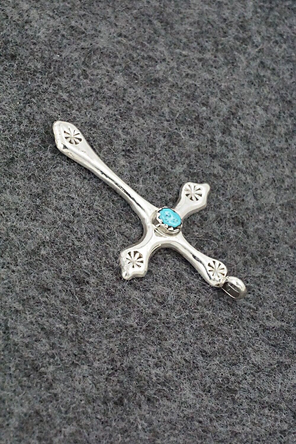 Turquoise & Sterling Silver Pendant - Thomas Johnson