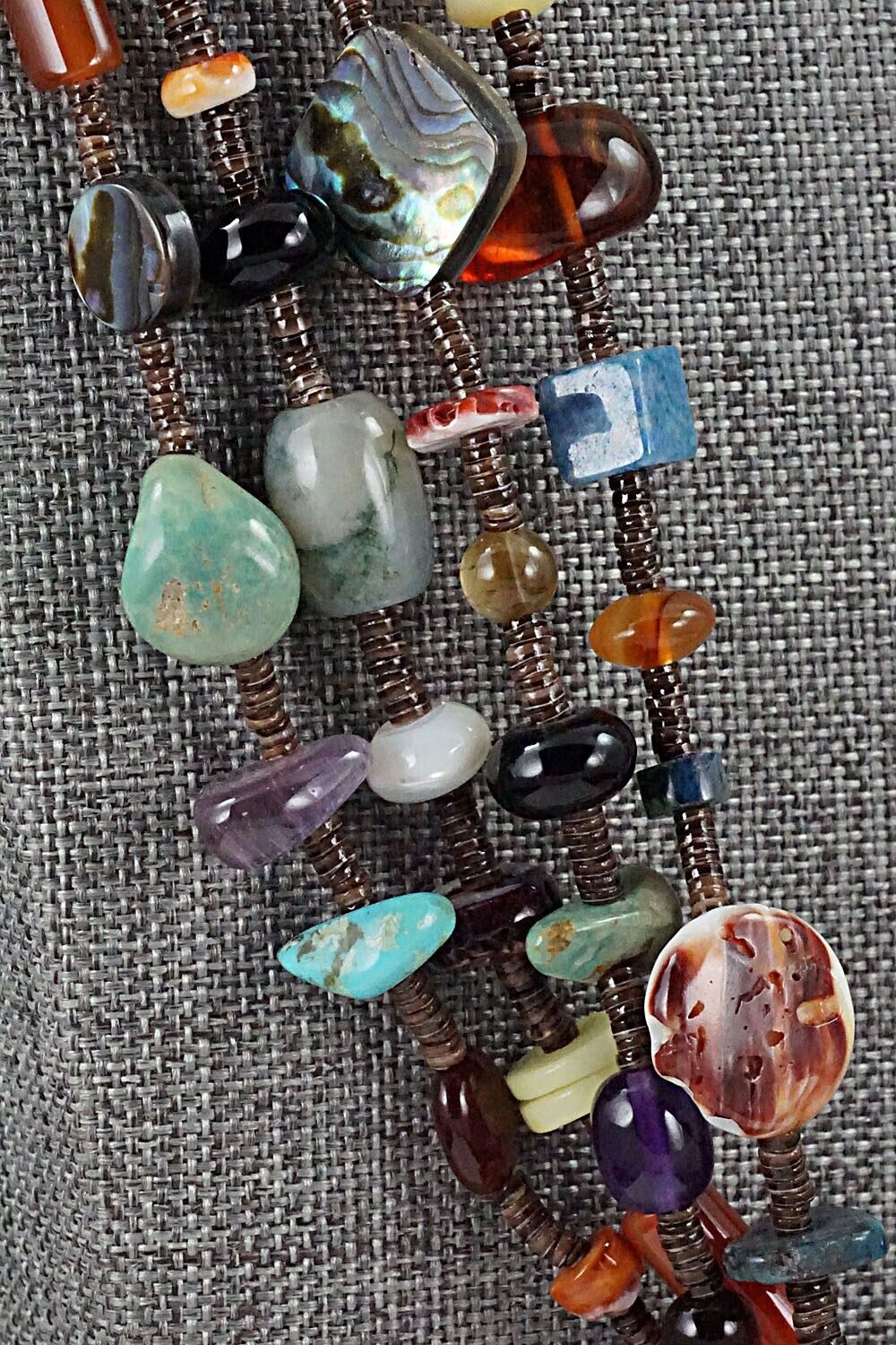 Multi Stone and Sterling Silver Necklace - Helen Tsosie