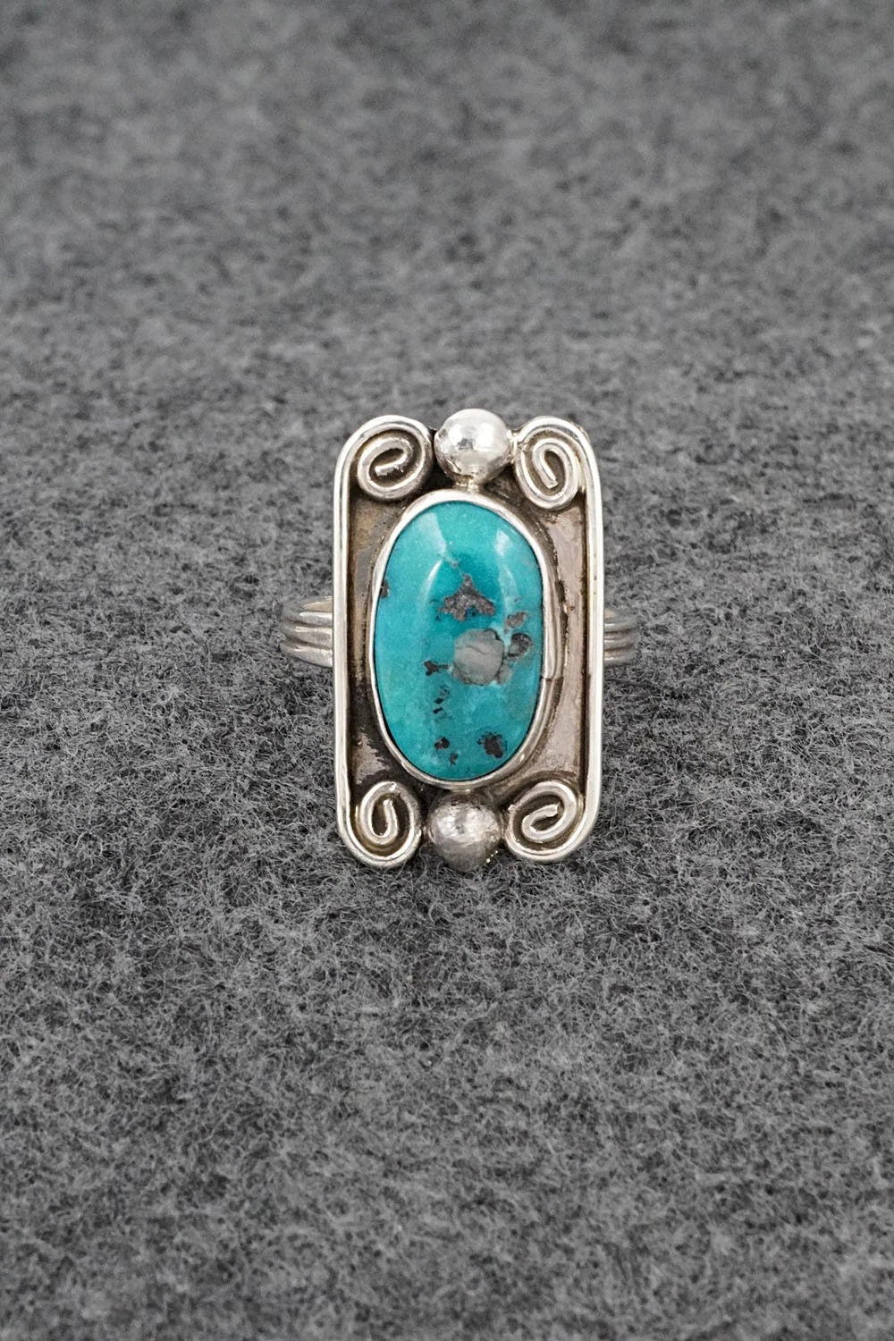 Turquoise & Sterling Silver Ring - Priscilla Reeder - Size 8
