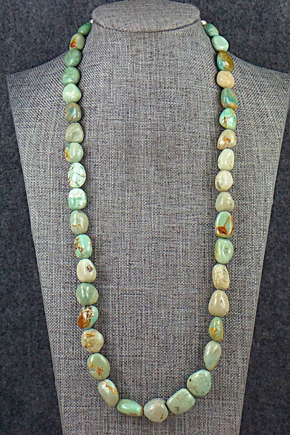 Turquoise & Sterling Silver Necklace 24" - Louise Joe