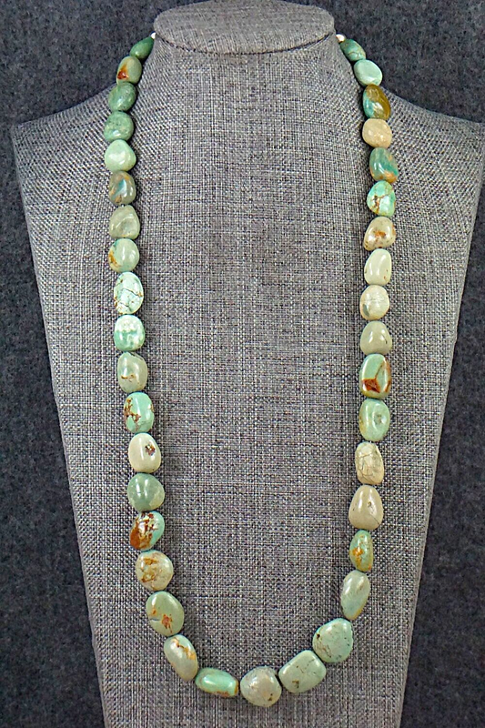 Turquoise & Sterling Silver Necklace 24" - Louise Joe