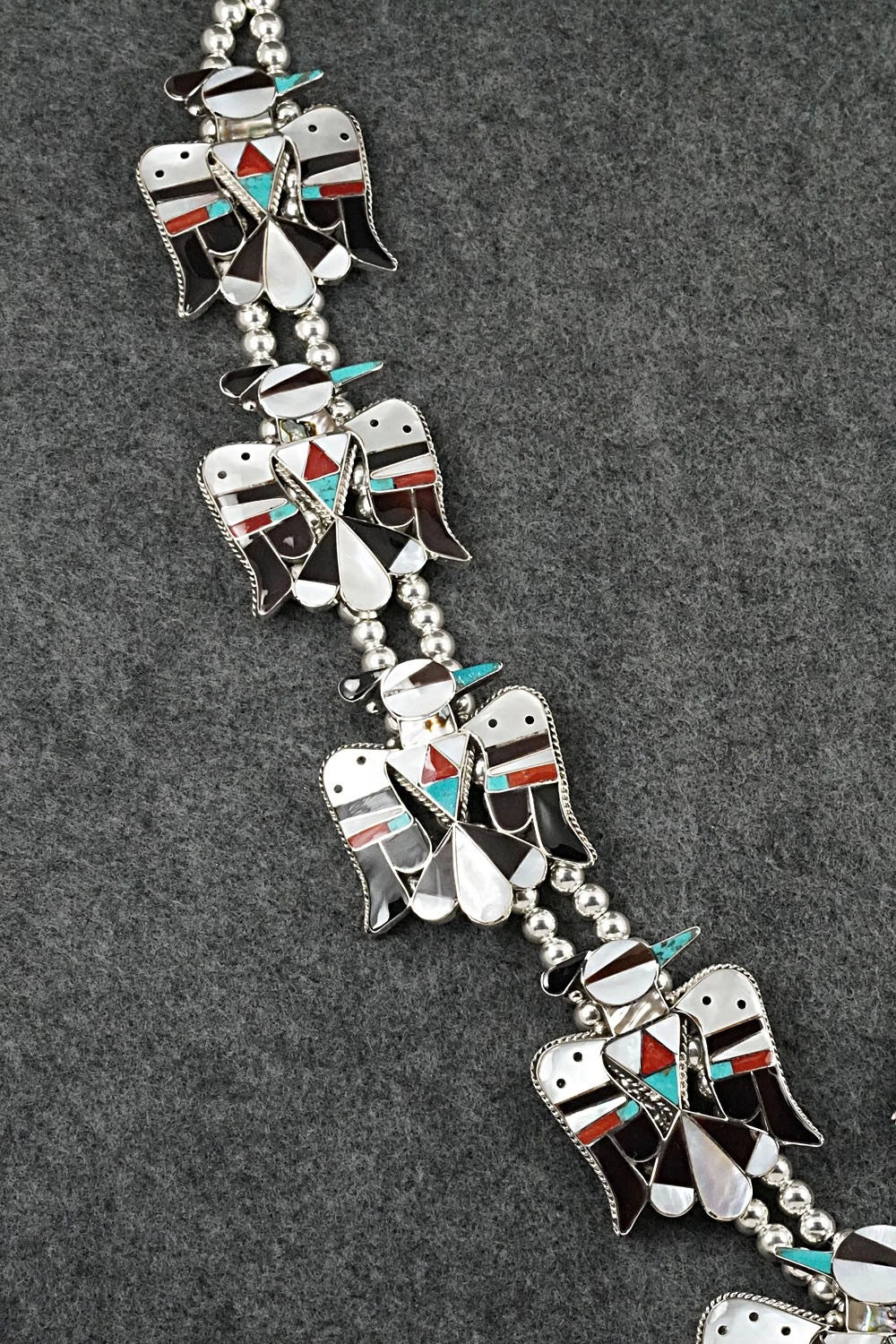 Multi-Stone & Sterling Silver Inlay Necklace Set - Bobby Shack