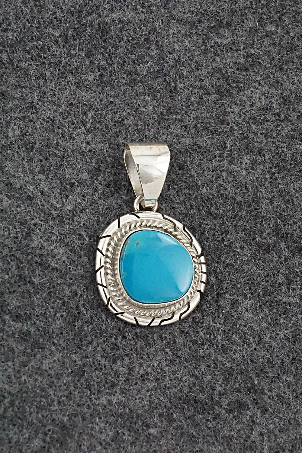 Turquoise & Sterling Silver Pendant - Peggy Skeets