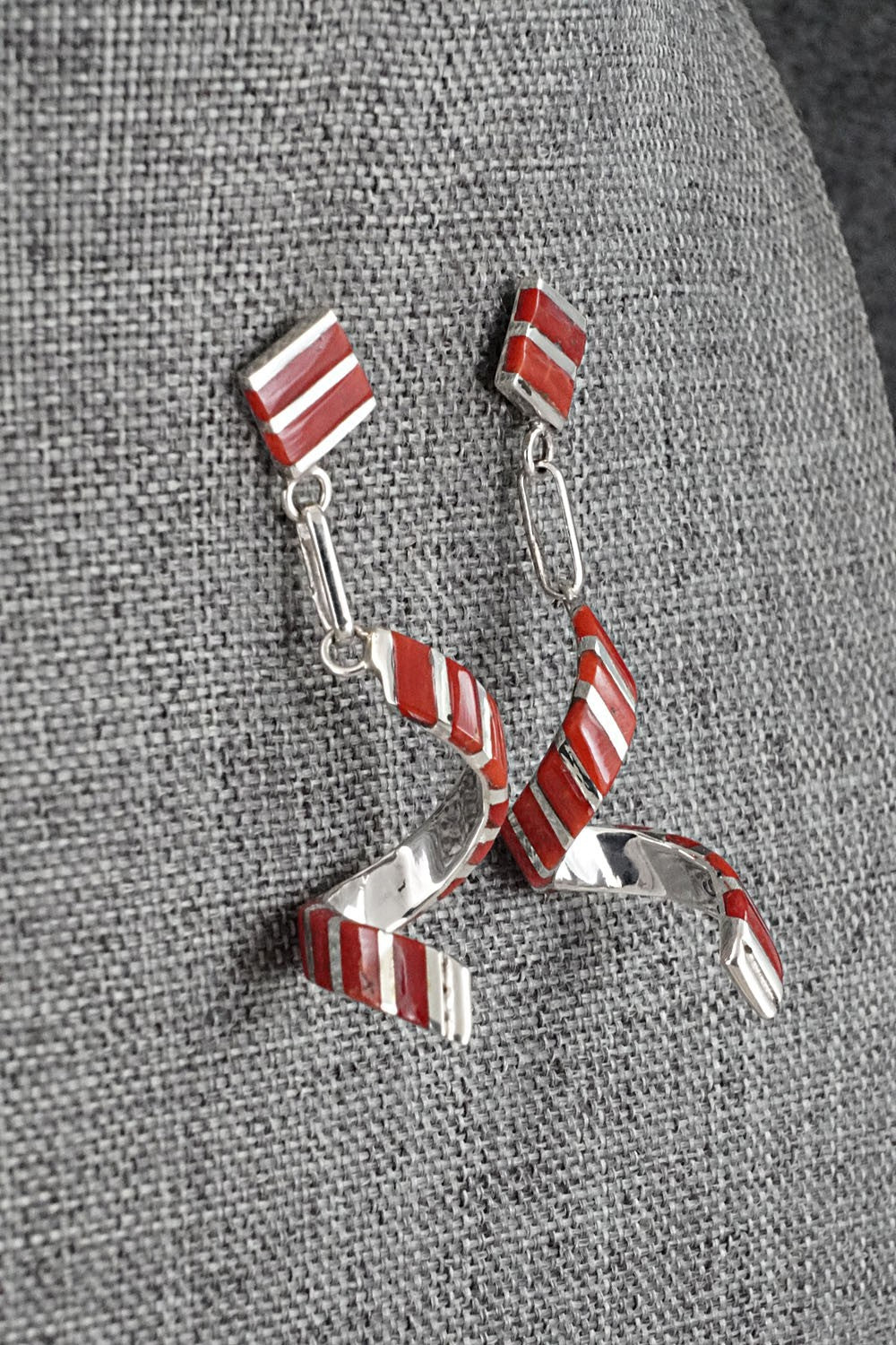 Coral & Sterling Silver Earrings - Shawn Sheyka