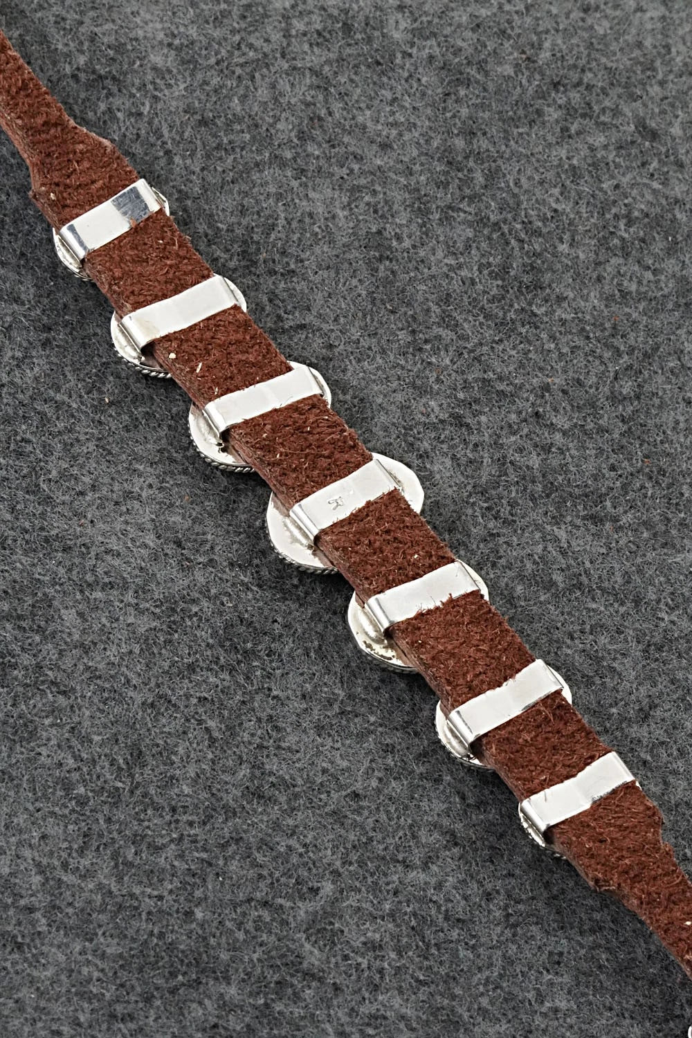 Turquoise, Sterling Silver & Leather Bracelet - Rosita Charlie