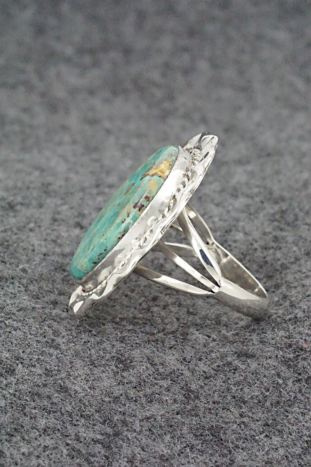 Turquoise & Sterling Silver Ring - Samuel Yellowhair - Size 9