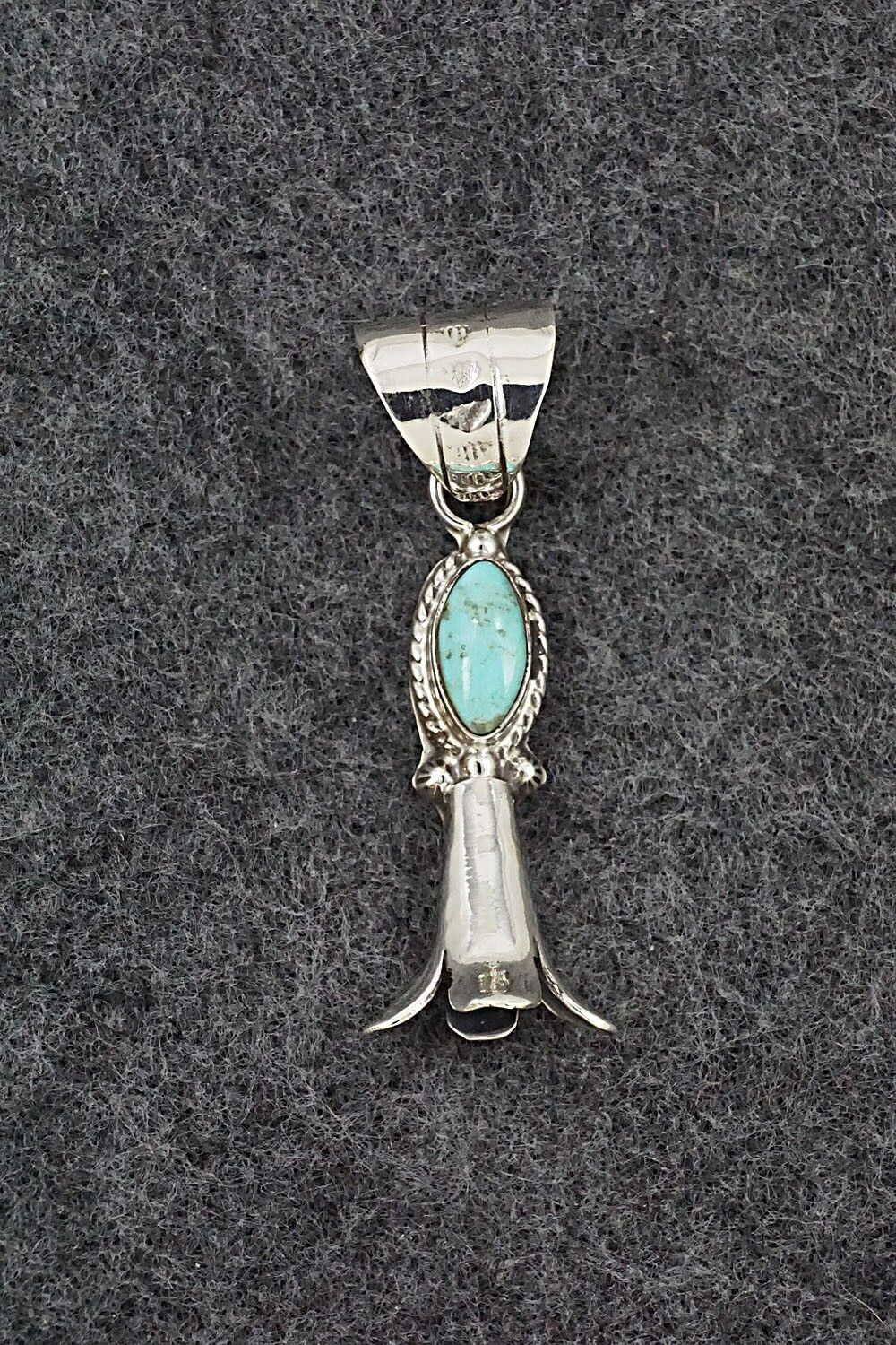 Turquoise & Sterling Silver Pendant - Sonyei Coho