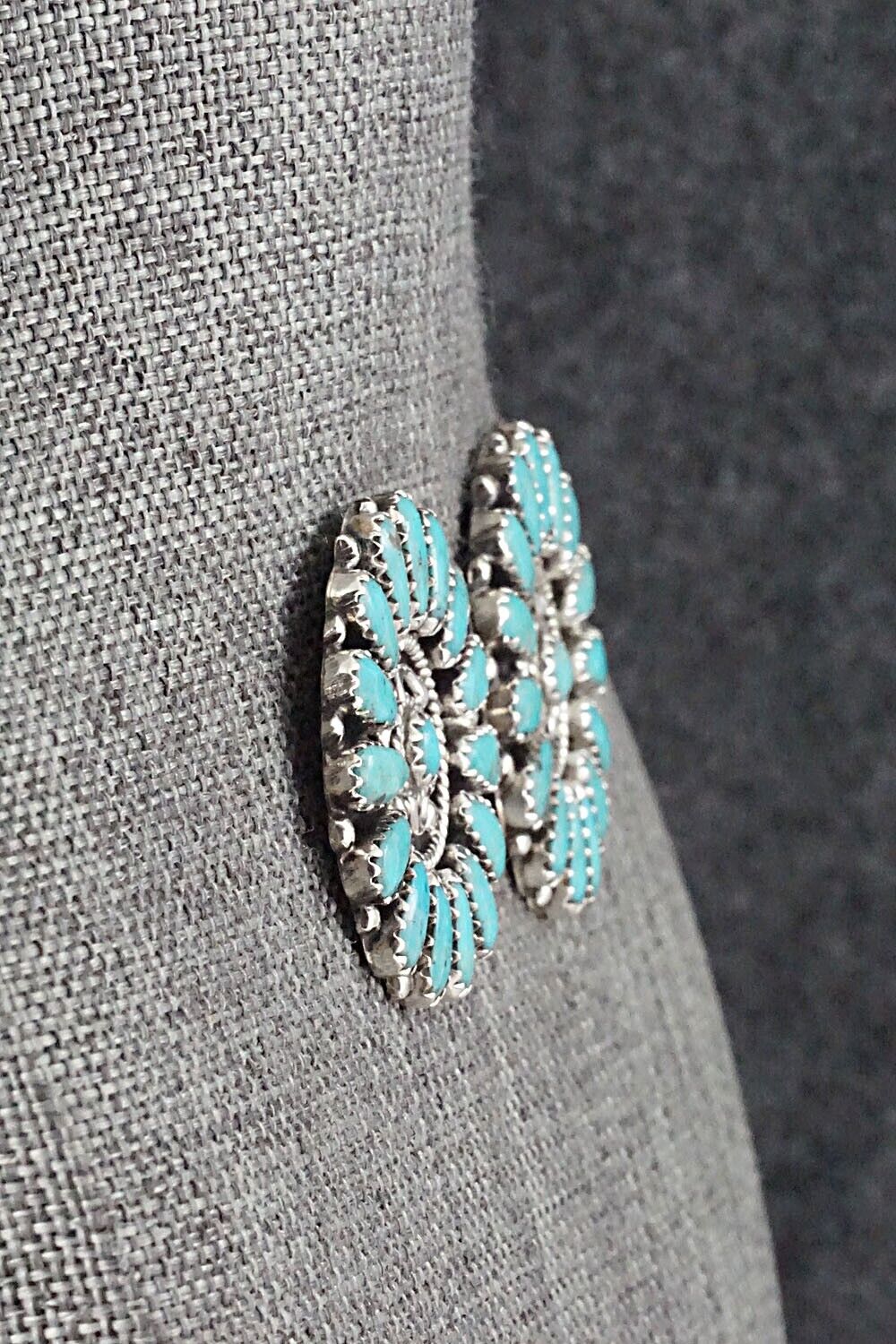 Turquoise and Sterling Silver Earrings - Zeita Begay