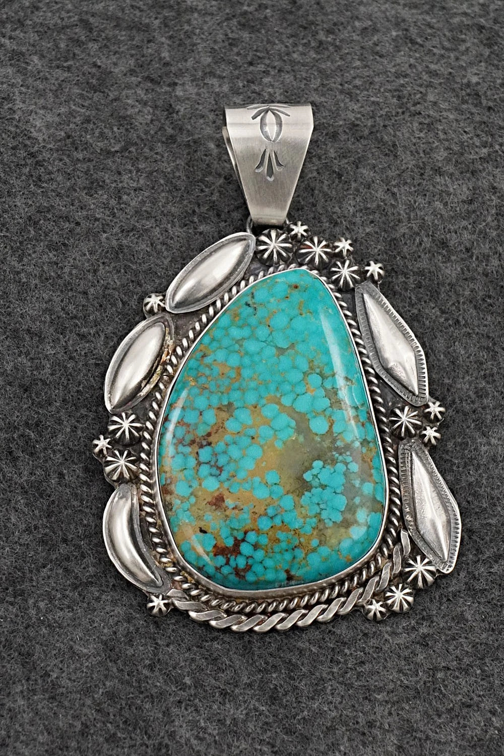 Turquoise & Sterling Silver Pendant - Raymond Delgarito