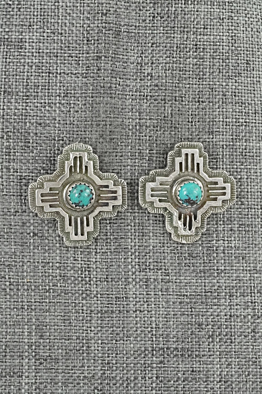 Turquoise & Sterling Silver Earrings - Robinson Martinez
