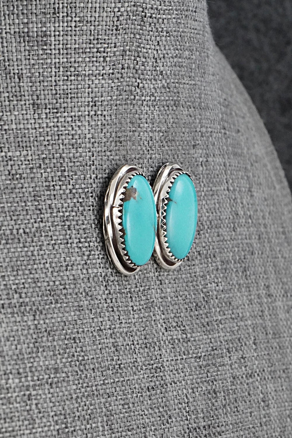 Turquoise & Sterling Silver Earrings - Ernest Hawthorne
