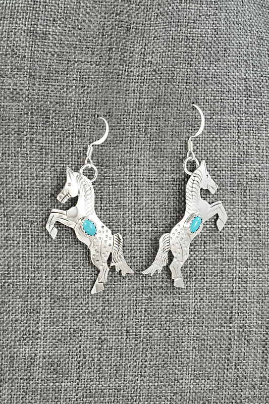 Turquoise & Sterling Silver Earrings - Louise Yazzie