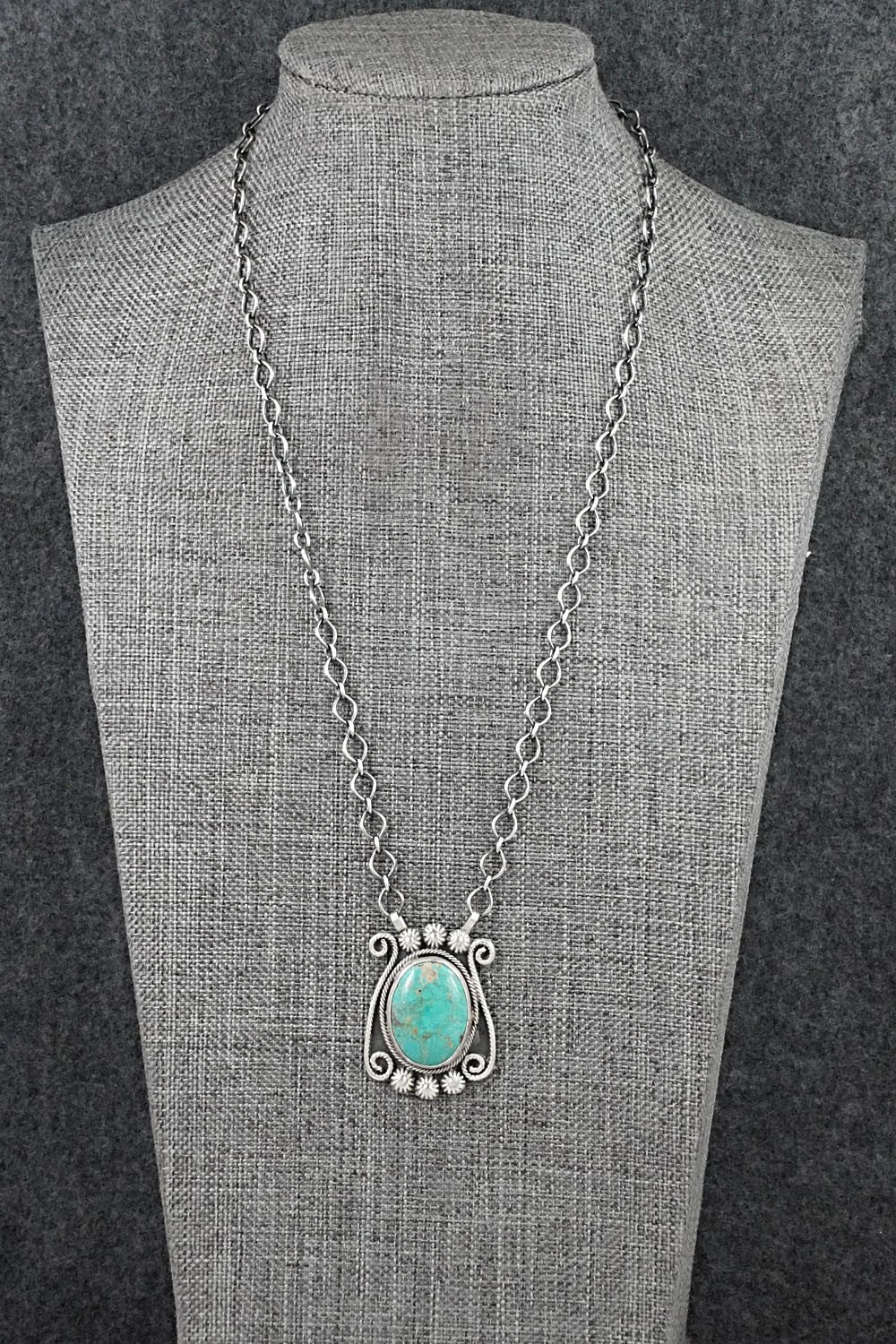 Turquoise & Sterling Silver Necklace - Cordell Platero