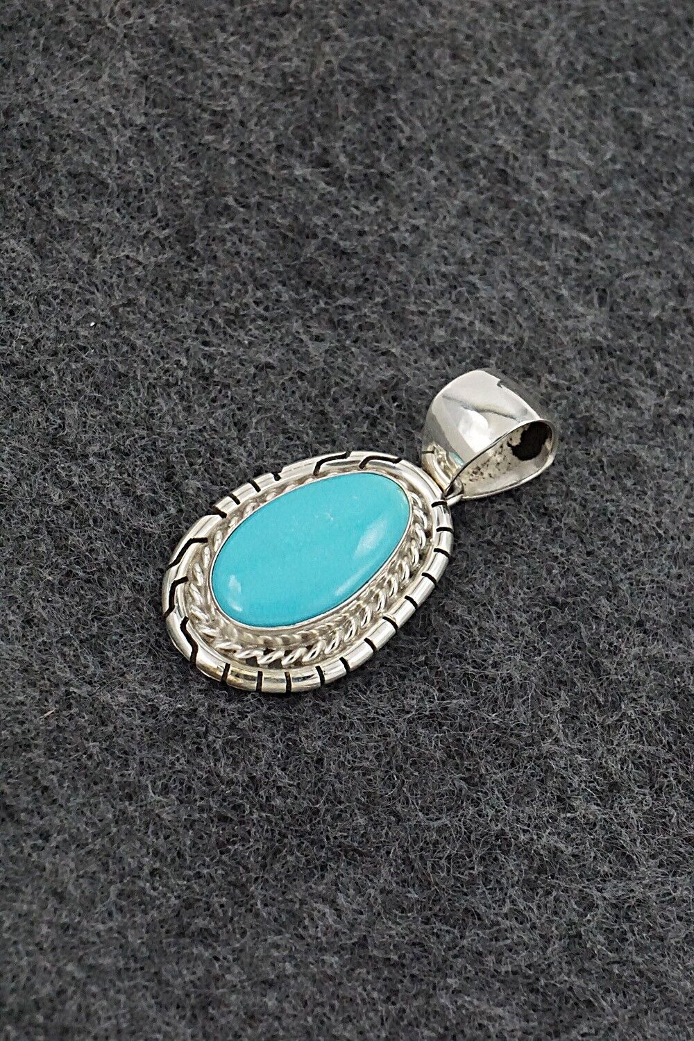 Turquoise & Sterling Silver Pendant - Johnny Frank