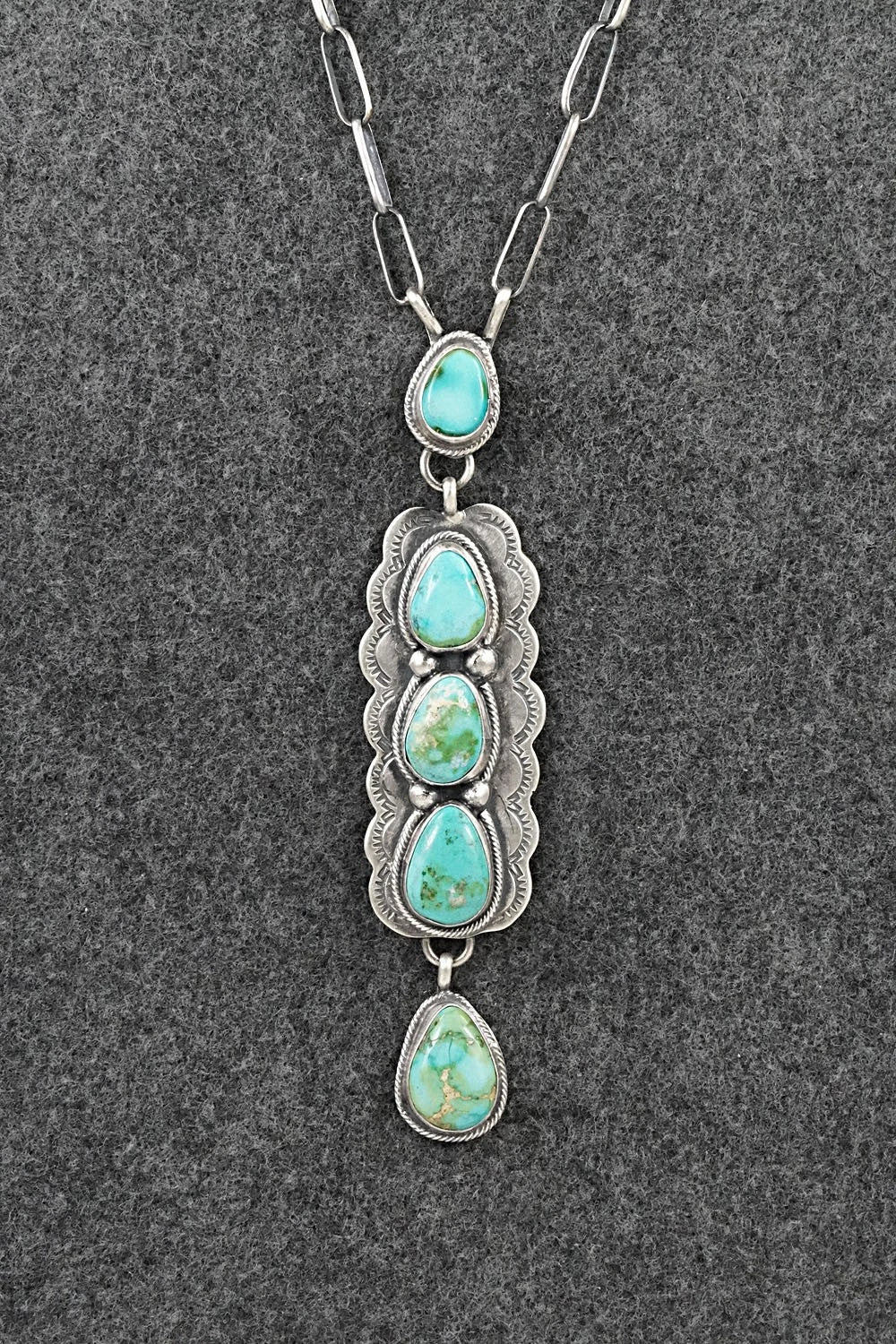 Turquoise & Sterling Silver Necklace - Bobby Johnson