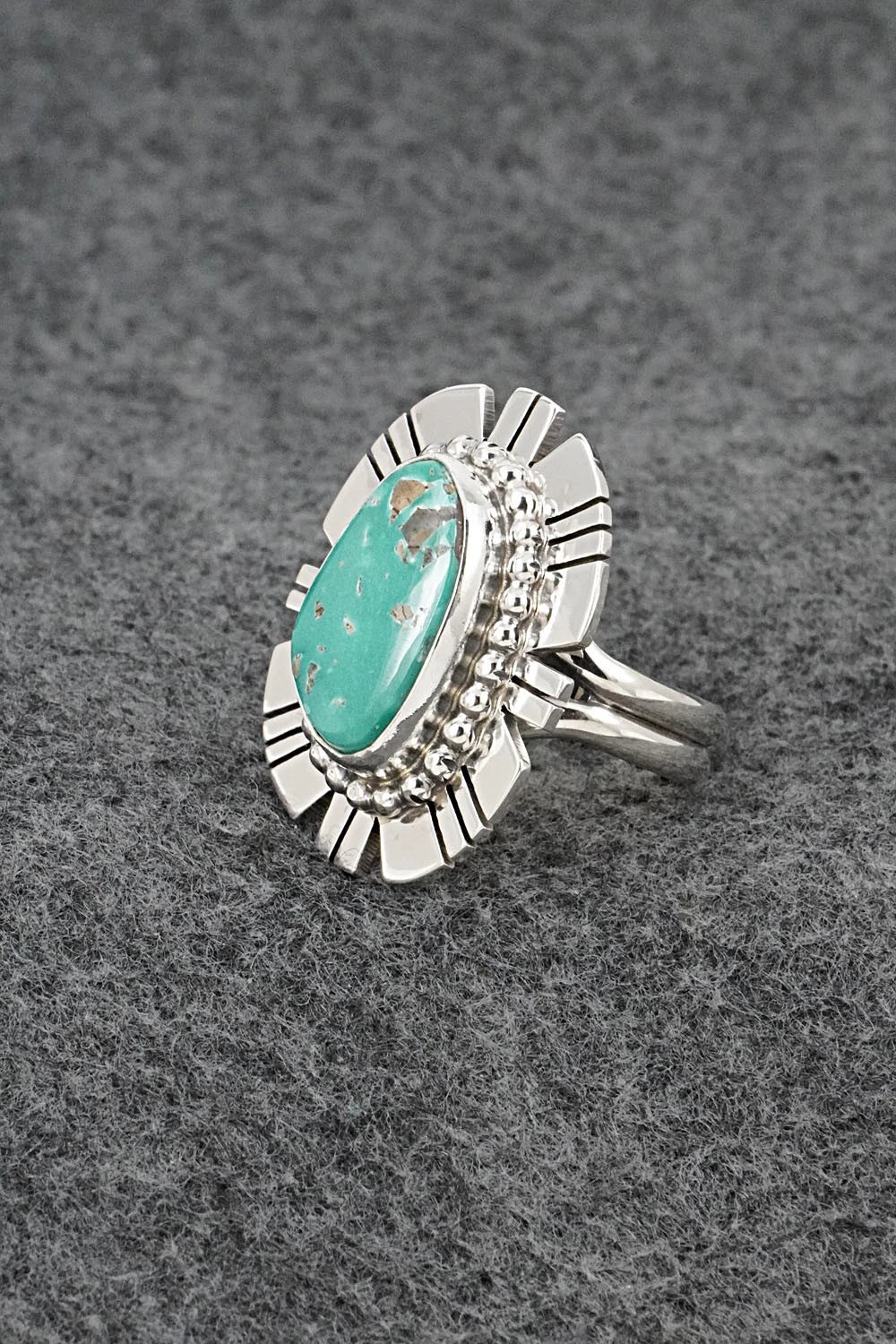 Turquoise & Sterling Silver Ring - Randy Billy - Adjustable