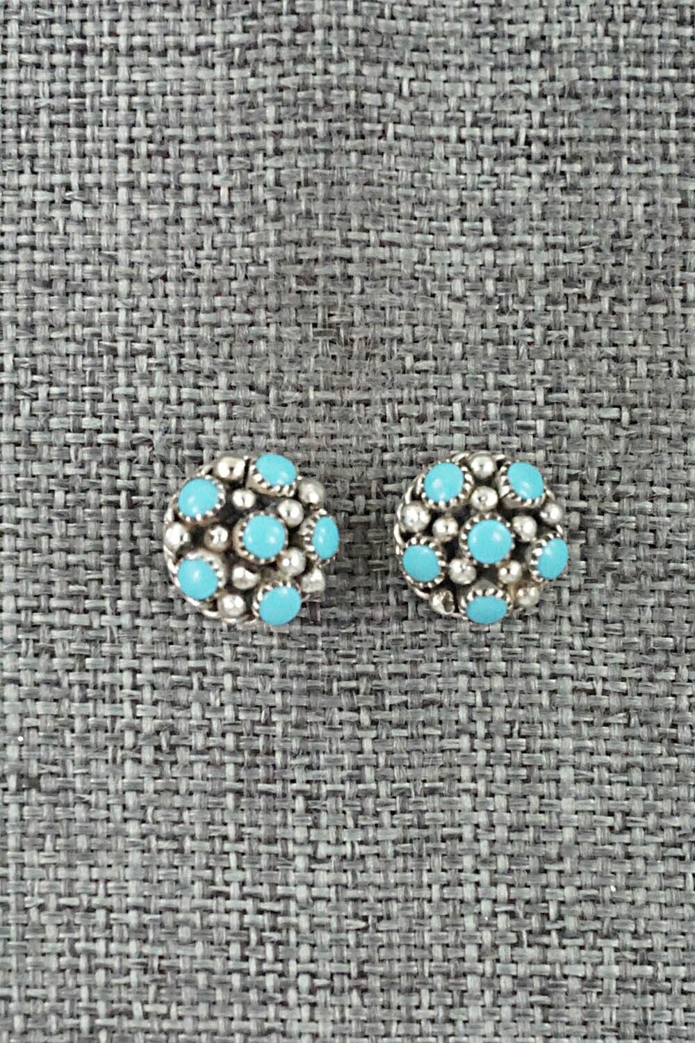 Turquoise & Sterling Silver Earrings - Dickey Charlie