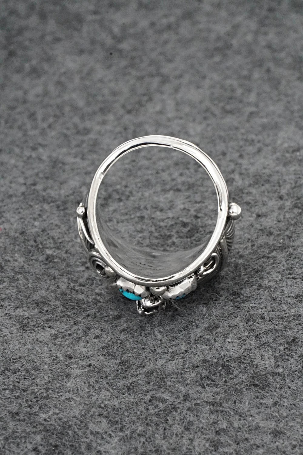 Turquoise & Sterling Silver Ring - Darrell Morgan - Size 10.5