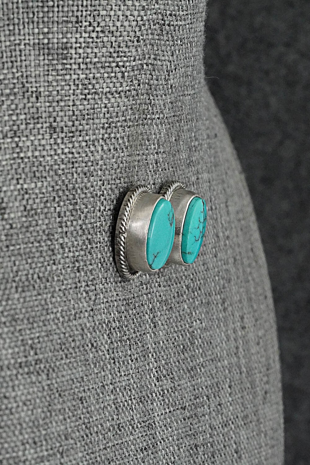 Turquoise & Sterling Silver Pendant and Earrings Set - Darrin Livingston
