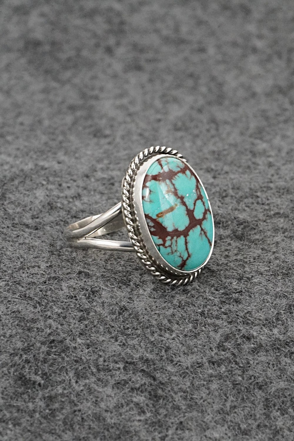 Turquoise & Sterling Silver Ring - Eugene Gruber - Size 8