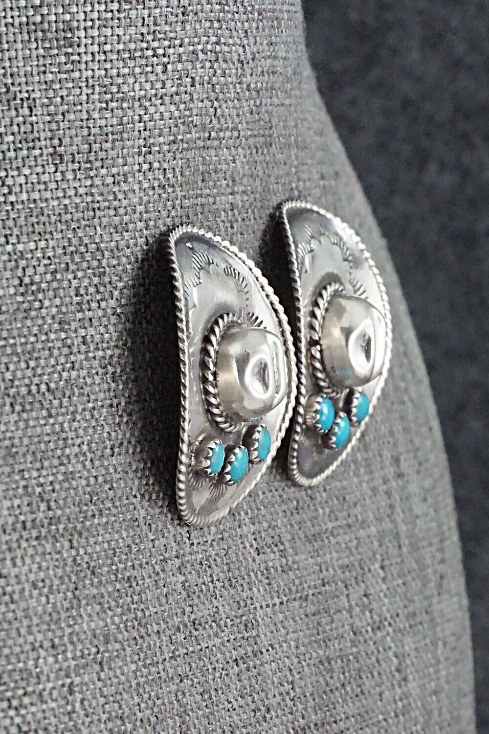 Turquoise & Sterling Silver Earrings - Bobby Platero