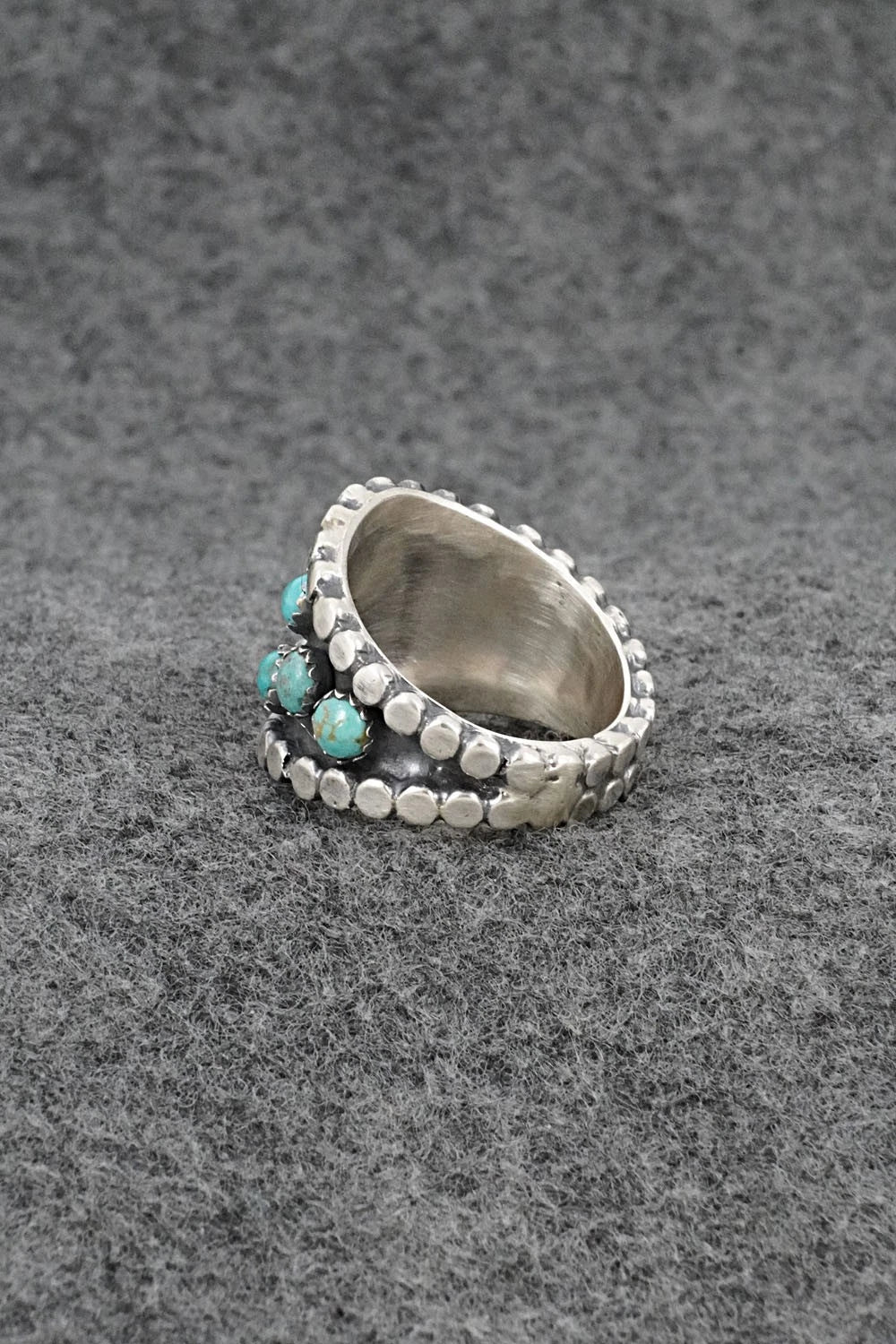 Turquoise & Sterling Silver Ring - Harry B. Yazzie - Size 8.5