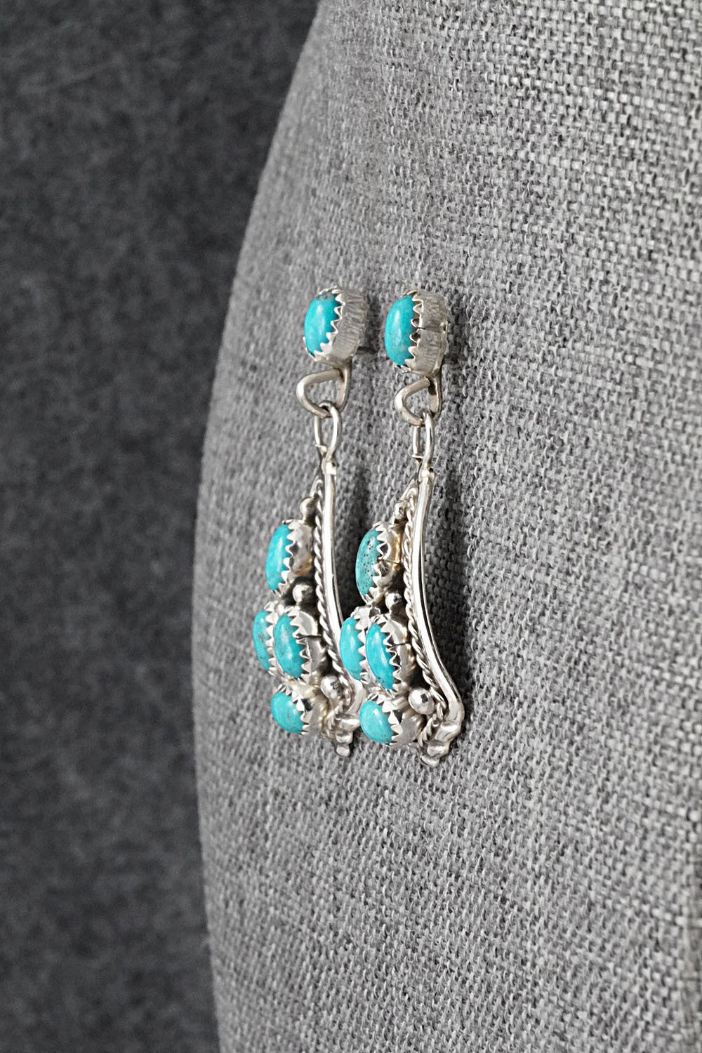 Turquoise & Sterling Silver Earrings - Melvin Chee