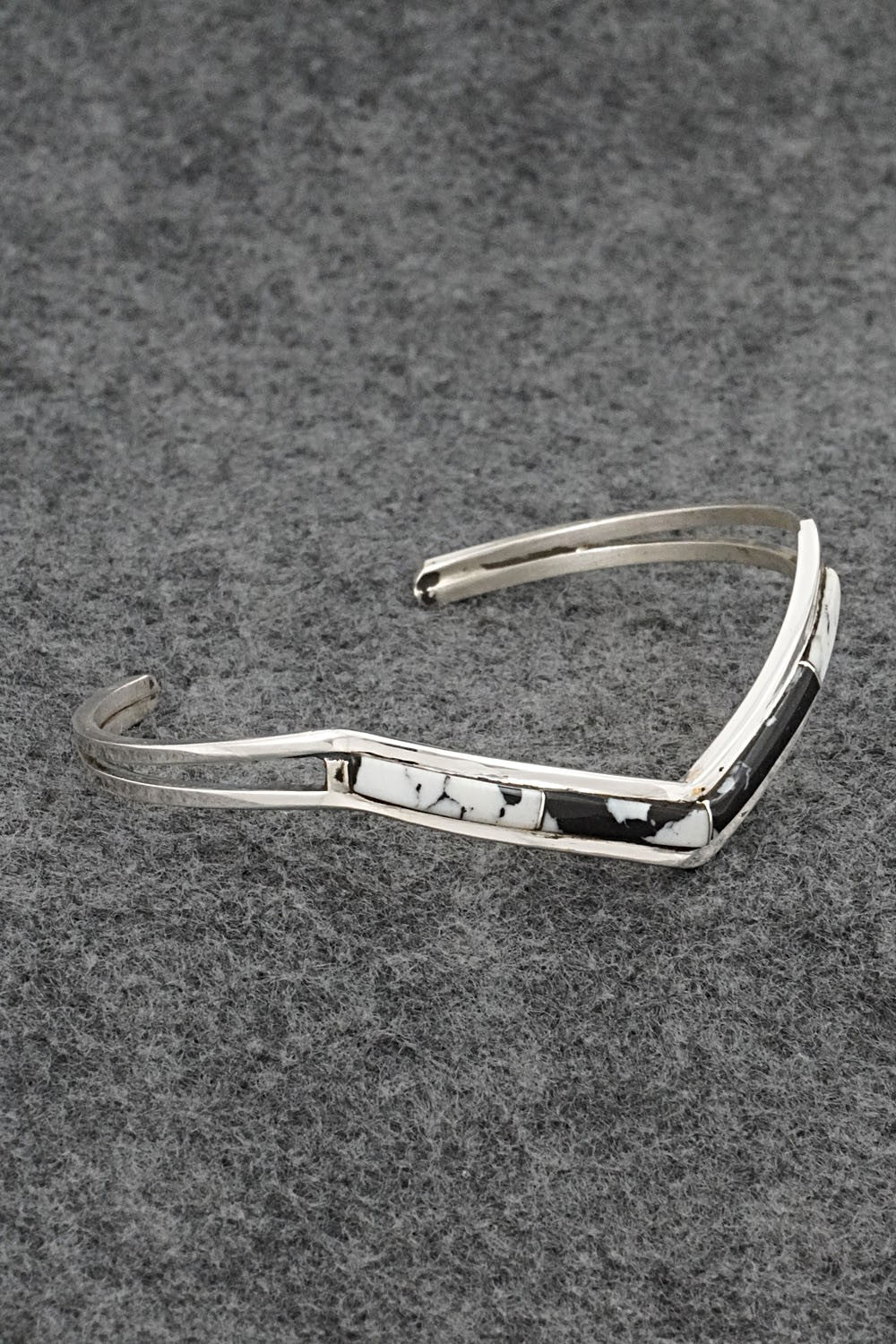 White Buffalo & Sterling Silver Inlay Bracelet - Jamie Johnson