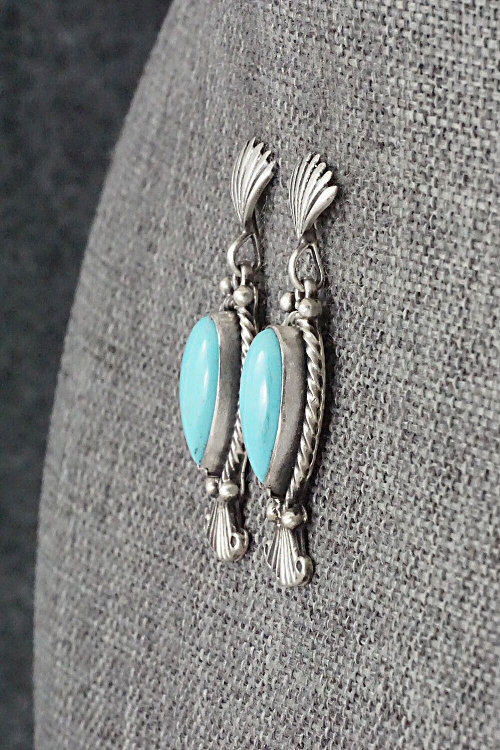 Turquoise & Sterling Silver Earrings - Verley Betone