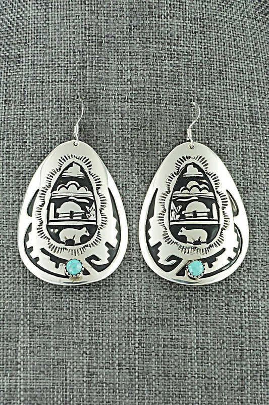 Turquoise & Sterling Silver Earrings - Rosita Singer