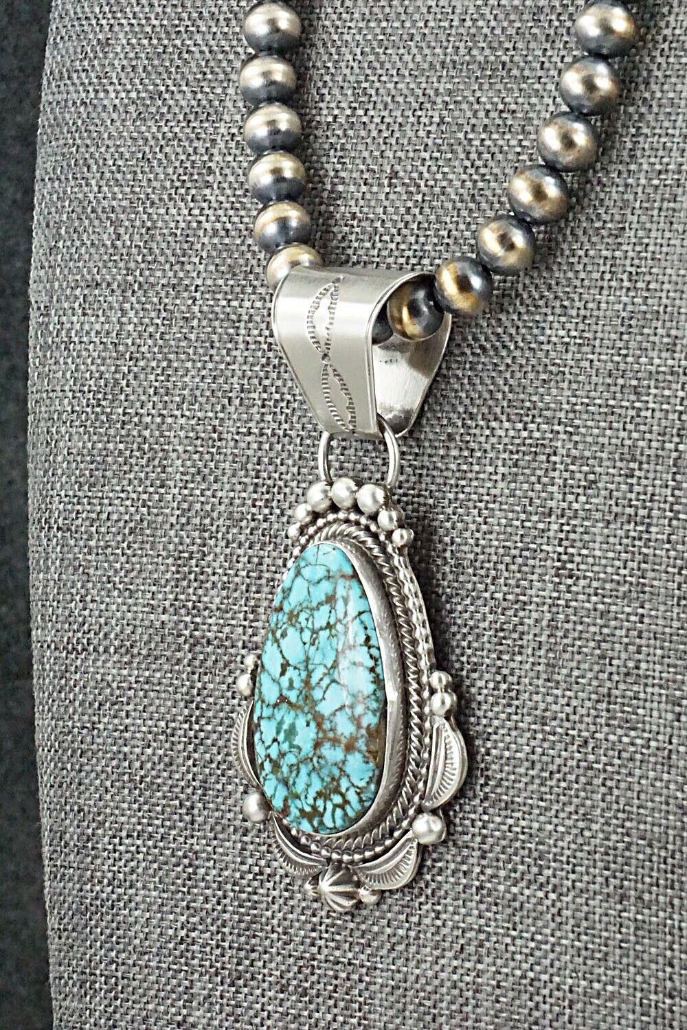 Turquoise & Sterling Silver Necklace - Tom Lewis