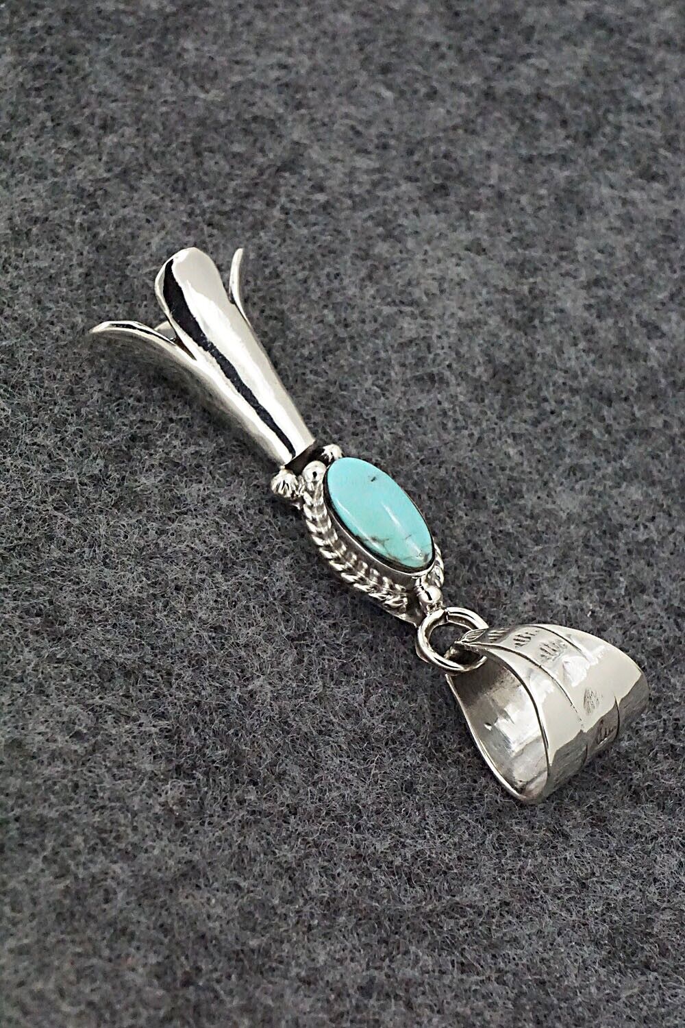 Turquoise & Sterling Silver Pendant - Sonyei Coho