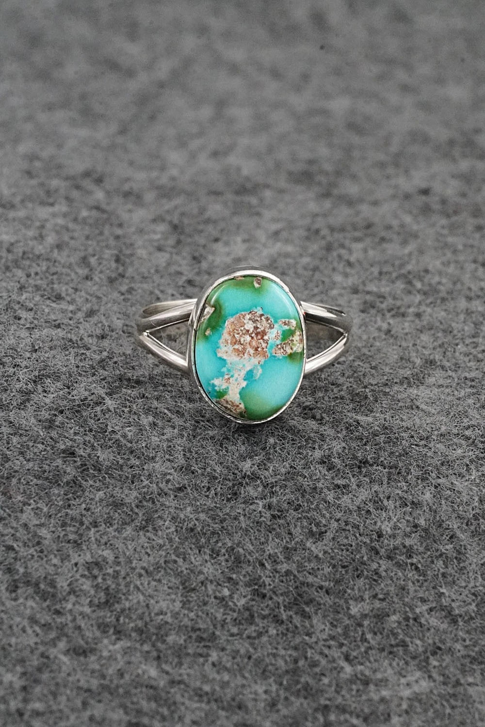 Turquoise & Sterling Silver Ring - Rosemary Saunders - Size 7.5