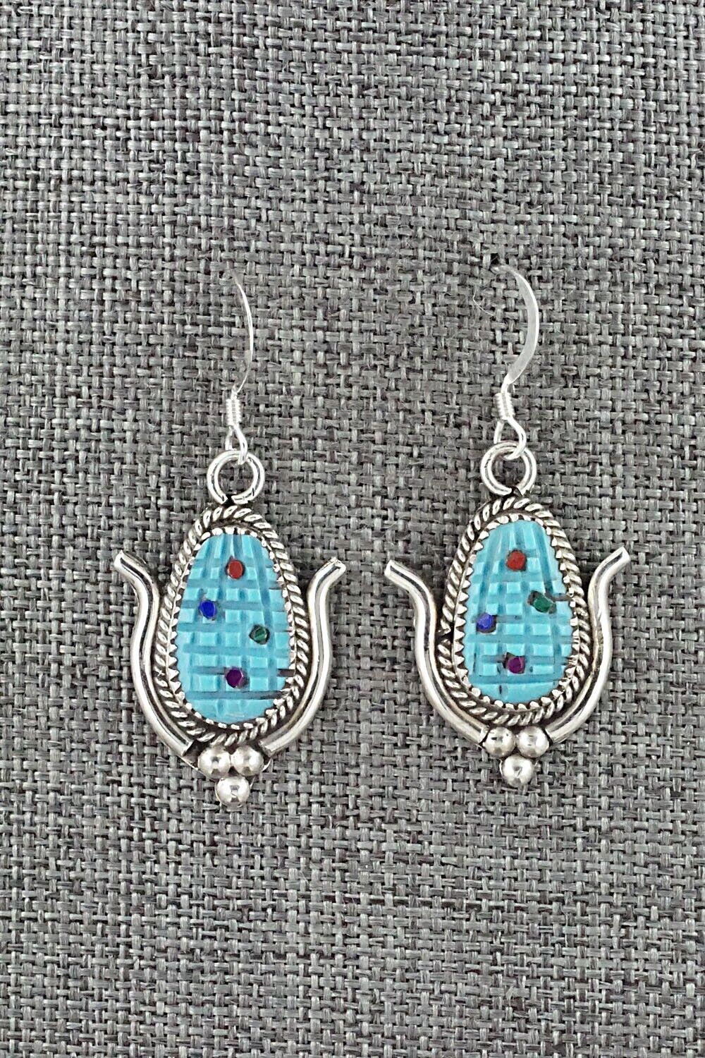 Turquoise & Sterling Silver Earrings - Tracy Bowekity