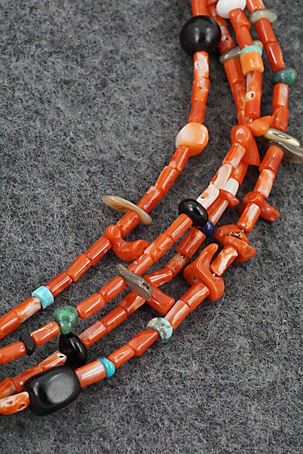Coral, Multi-Stone Pendant & Sterling Silver Necklace - Chris Nieto