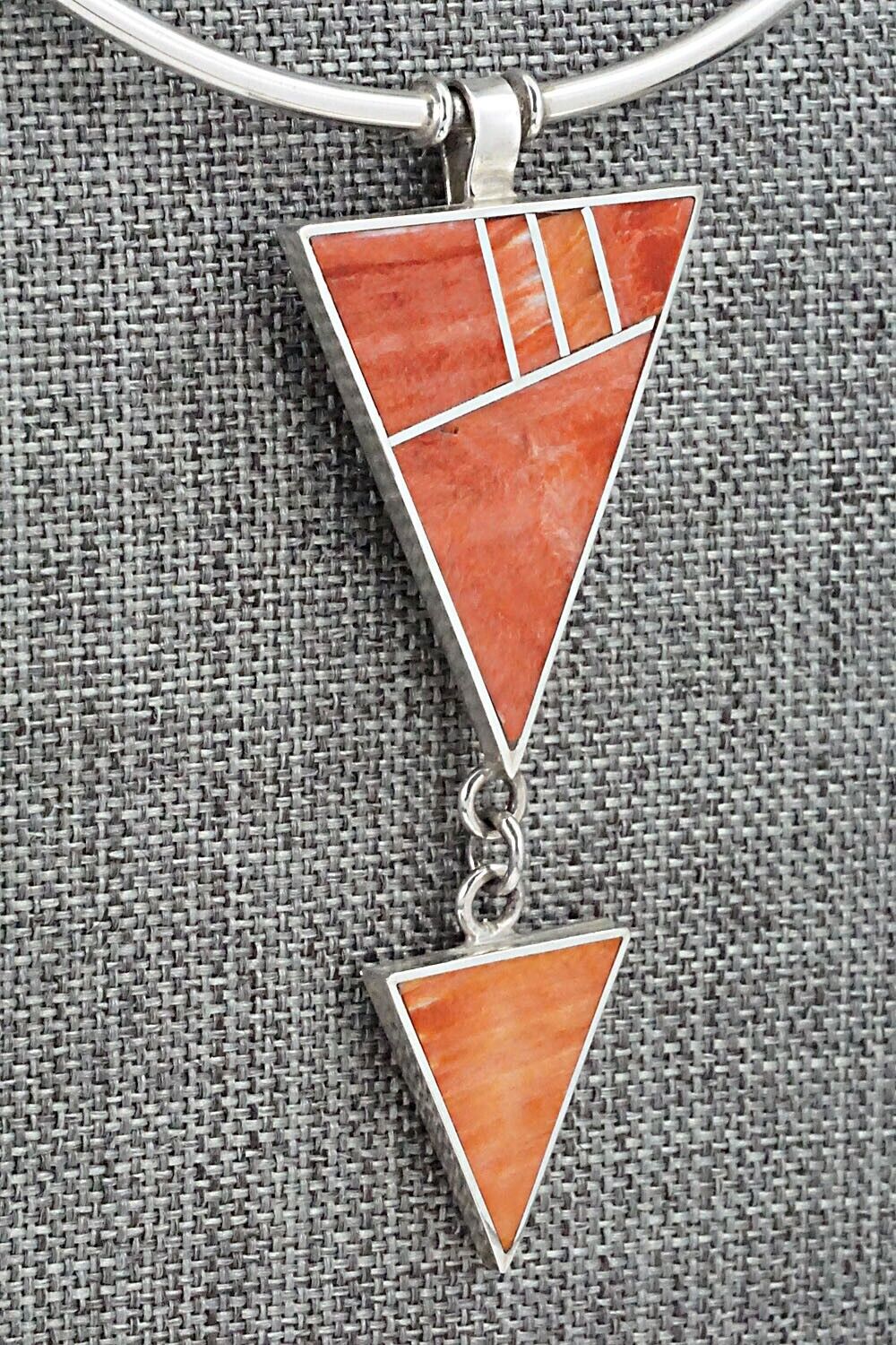 Spiny Oyster & Sterling Silver Necklace - Harold Smith