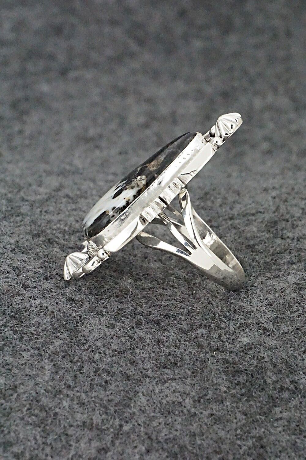 White Buffalo & Sterling Silver Ring - Daniel Benally - Size 6.5