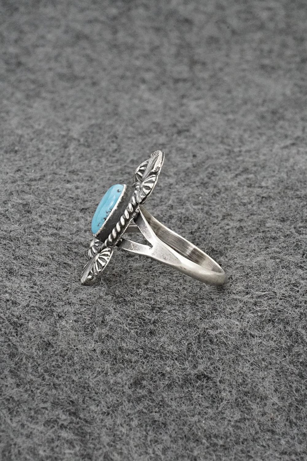 Turquoise and Sterling Silver Ring - Jerryson Henio - Size 8