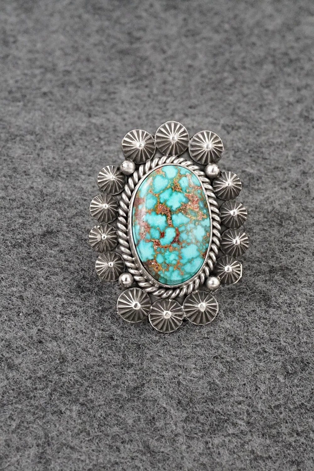 Turquoise & Sterling Silver Ring - Michael Calladitto - Size 7.5