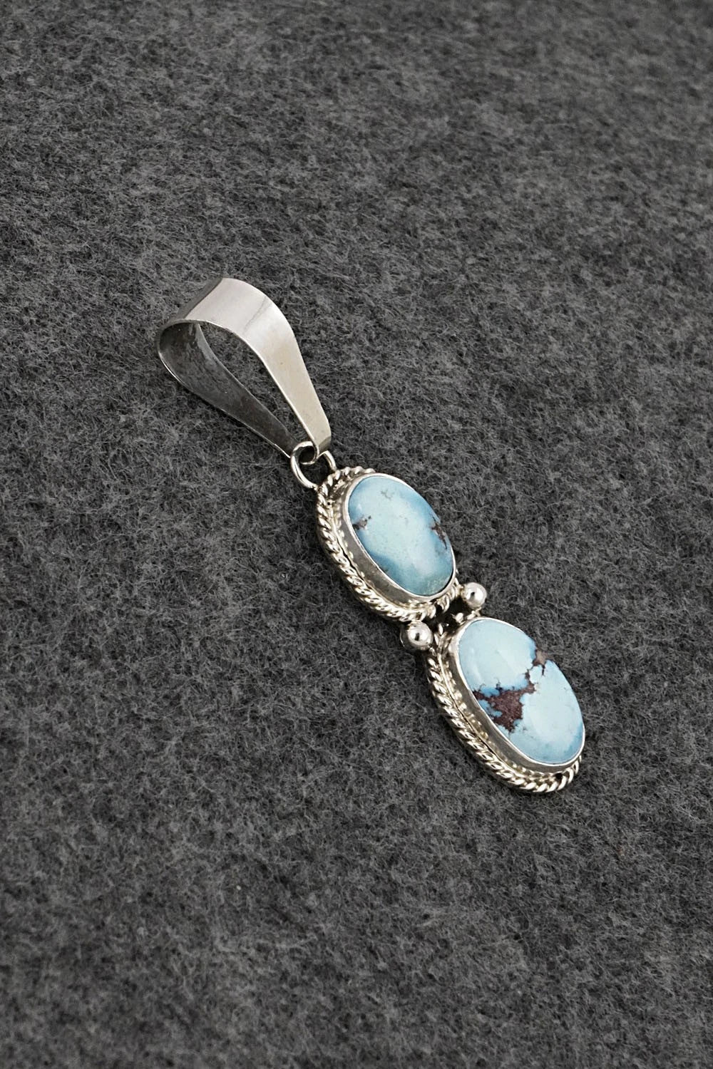 Turquoise & Sterling Silver Pendant - Eugene Gruber