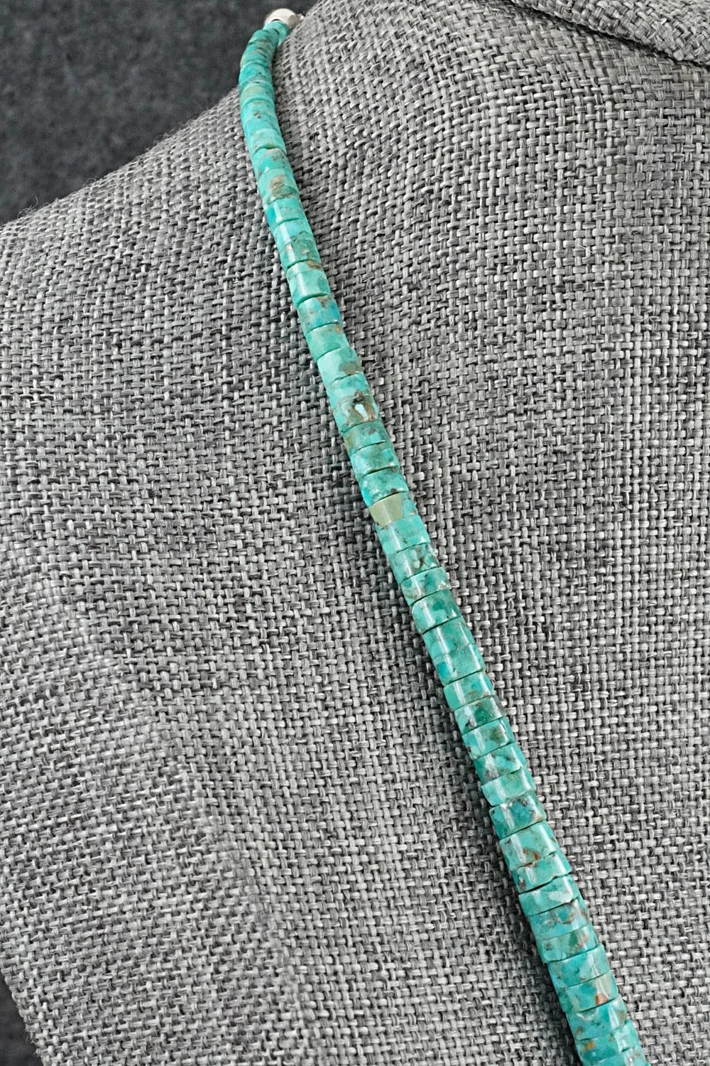Turquoise & Sterling Silver Necklace 18" - Doreen Jake
