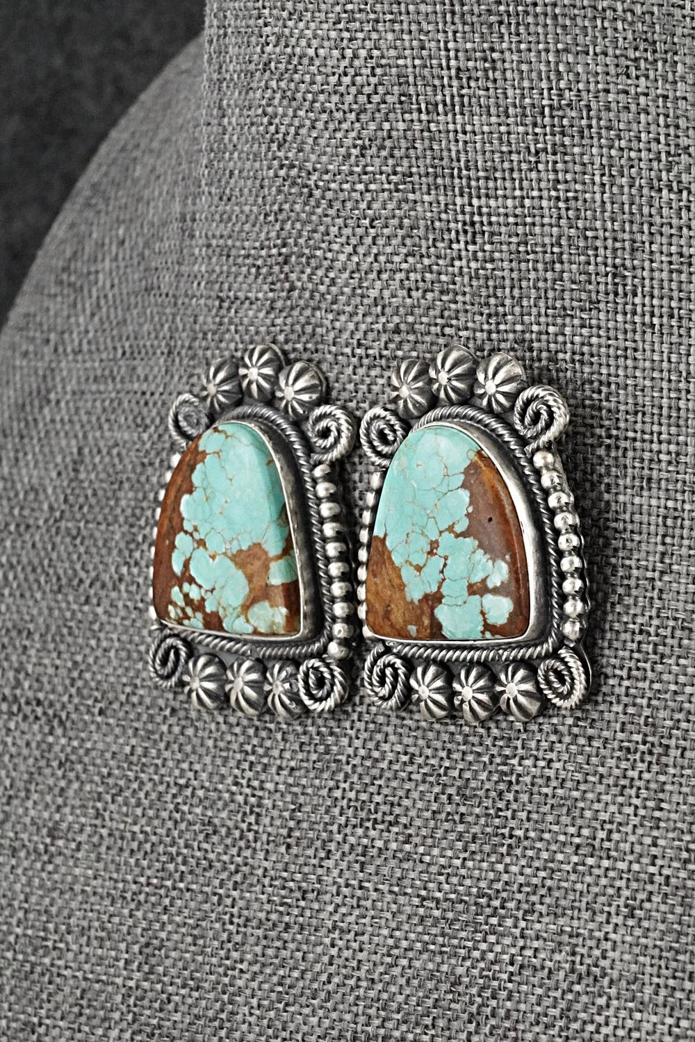 Turquoise & Sterling Silver Necklace and Earrings Set - Paul Livingston
