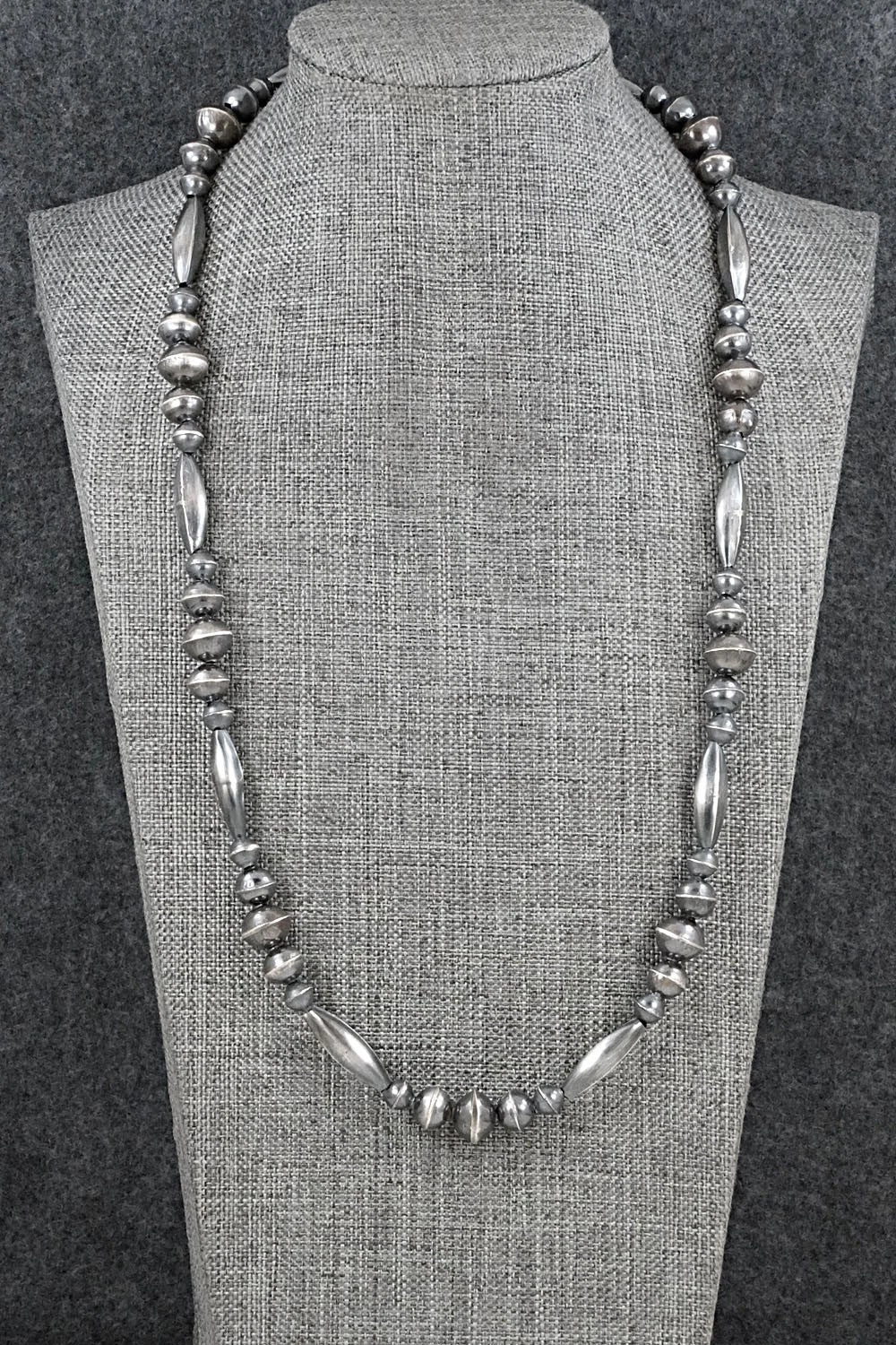 Sterling Silver Navajo Pearl Necklace 22" - Vintage