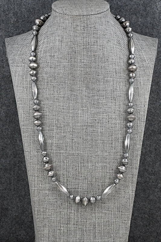 Sterling Silver Navajo Pearl Necklace 22" - Vintage