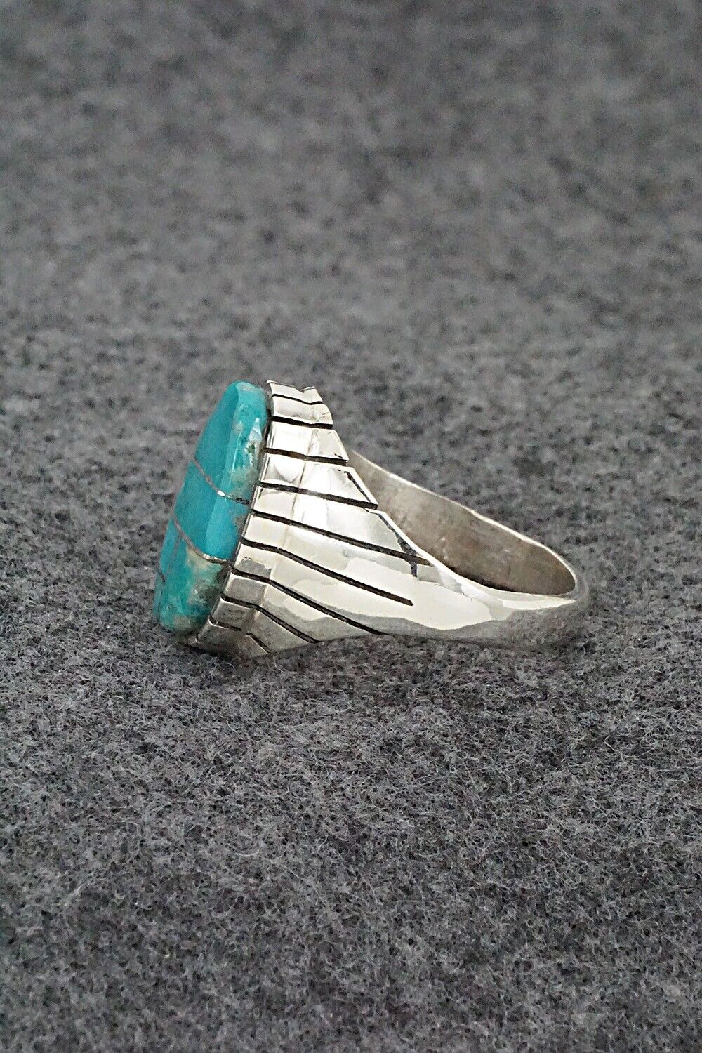 Turquoise & Sterling Silver Ring - Trevor Jack - Size 13