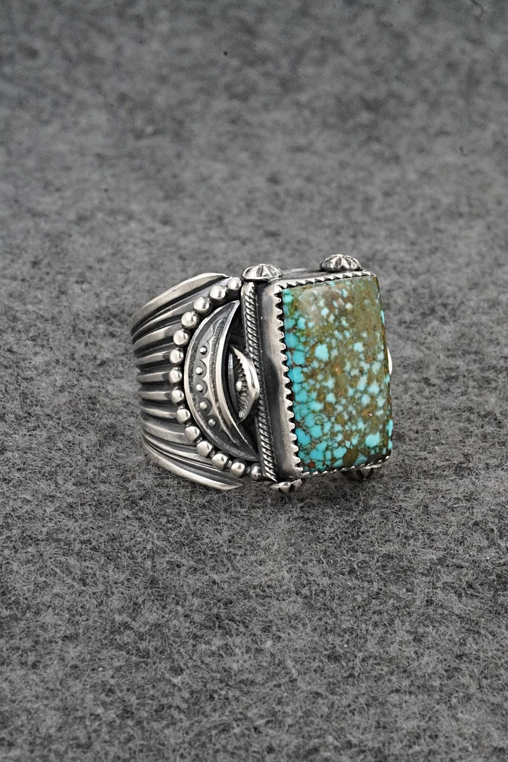 Turquoise & Sterling Silver Ring - Delbert Gordon - Size 12